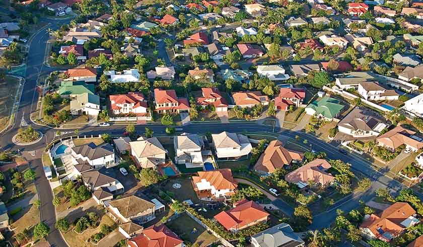 aerial shot suburbs aus spi