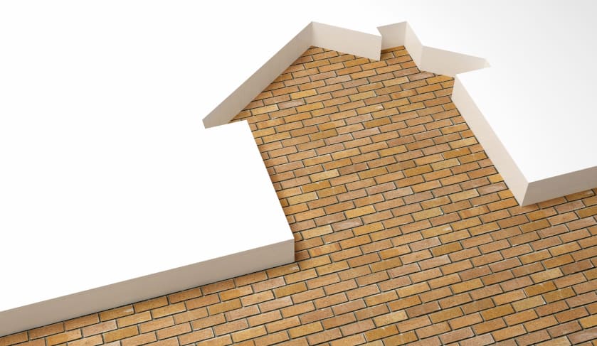 house cut out bricks