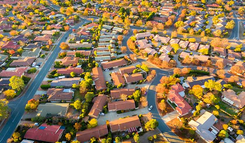 new Australia suburbs aerial