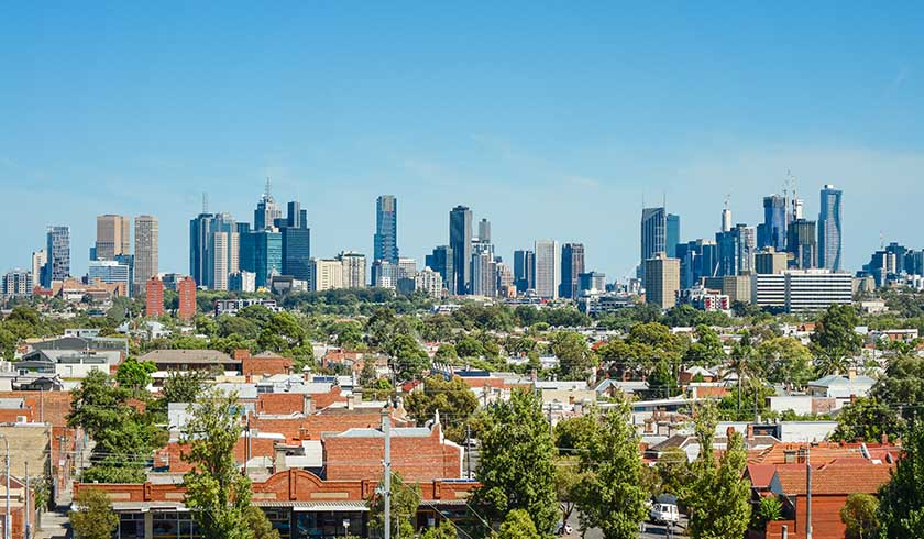 Melbourne aerial CBD suburbs spi