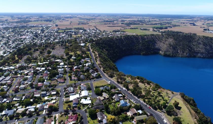 Mt Gambier suburbs aerial spi