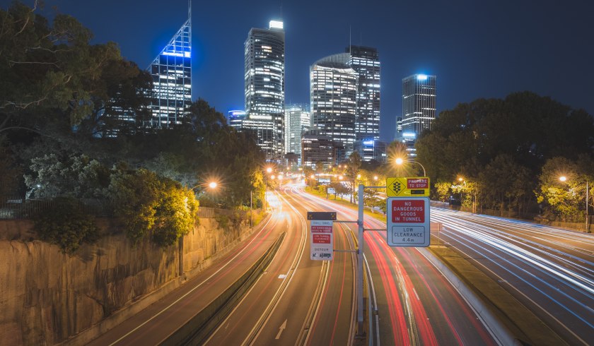 Sydney night M1 highway spi