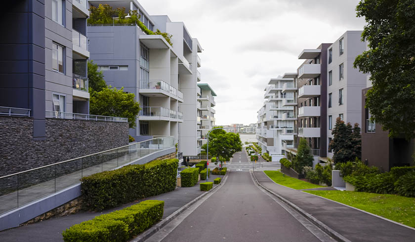 apartment block street au spi