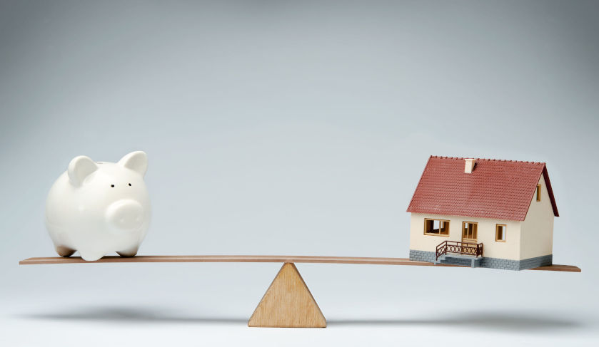 balance piggy bank house