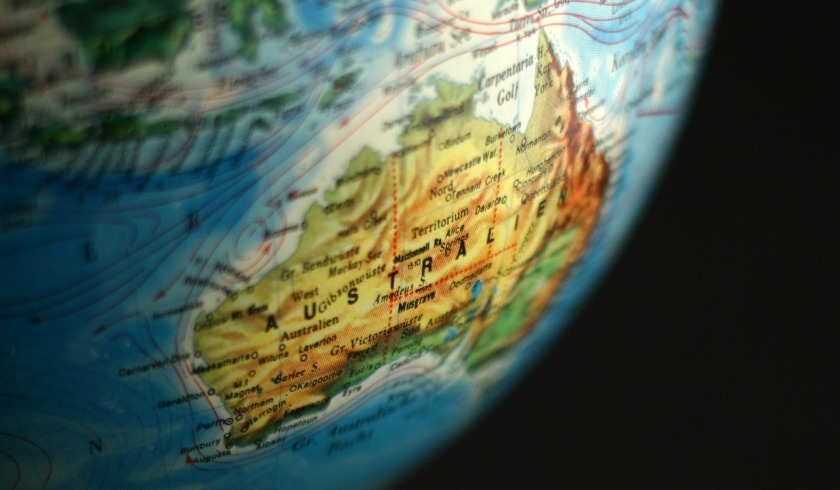globe australia map