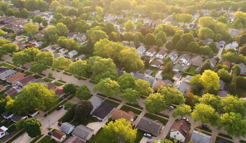 green suburbs aerial spi