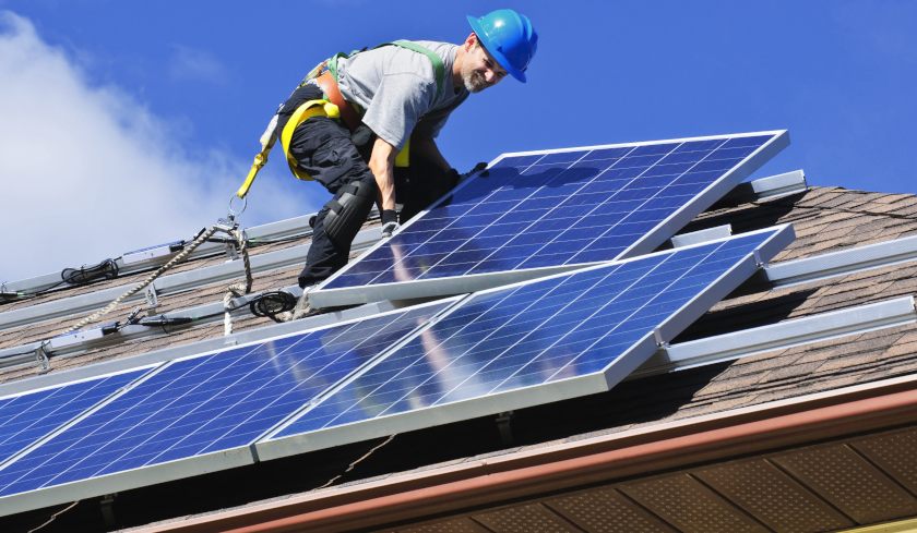 solar panels installing