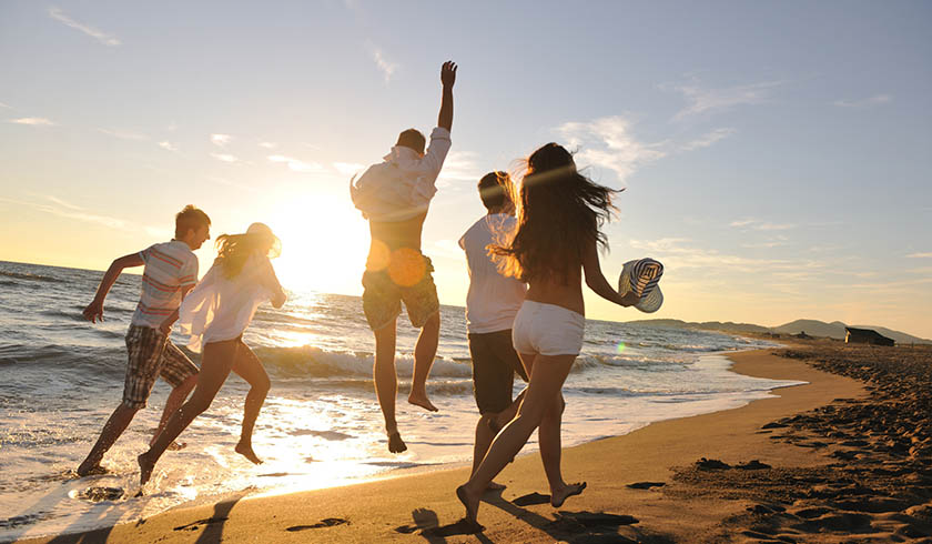 young people beach spi