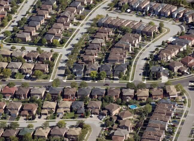 suburb of houses