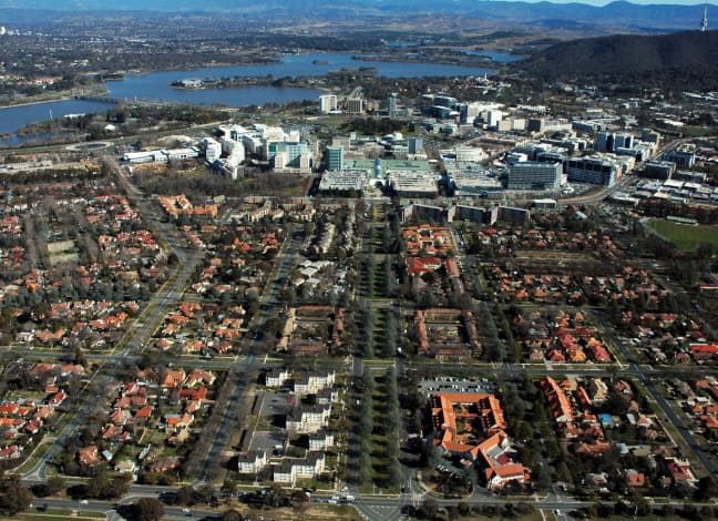 canberra suburbs aerial