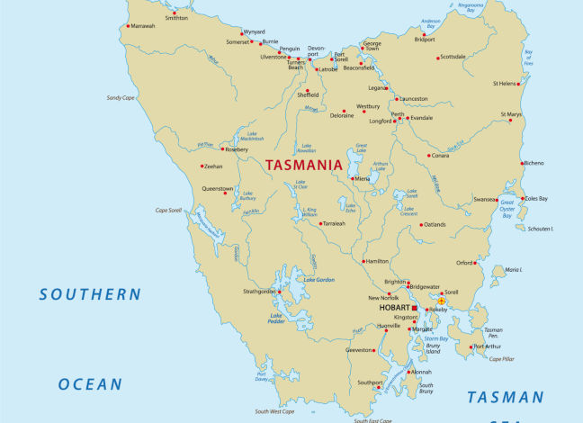 tasmania map